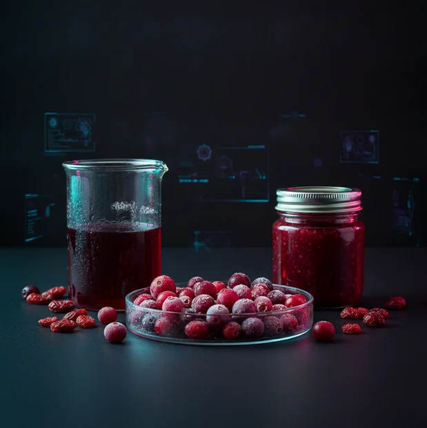 Bioaktywny Zestaw Żurawinowy 'Kraków Lab' – świeża, mrożona, suszona, sok, sos i konfitura